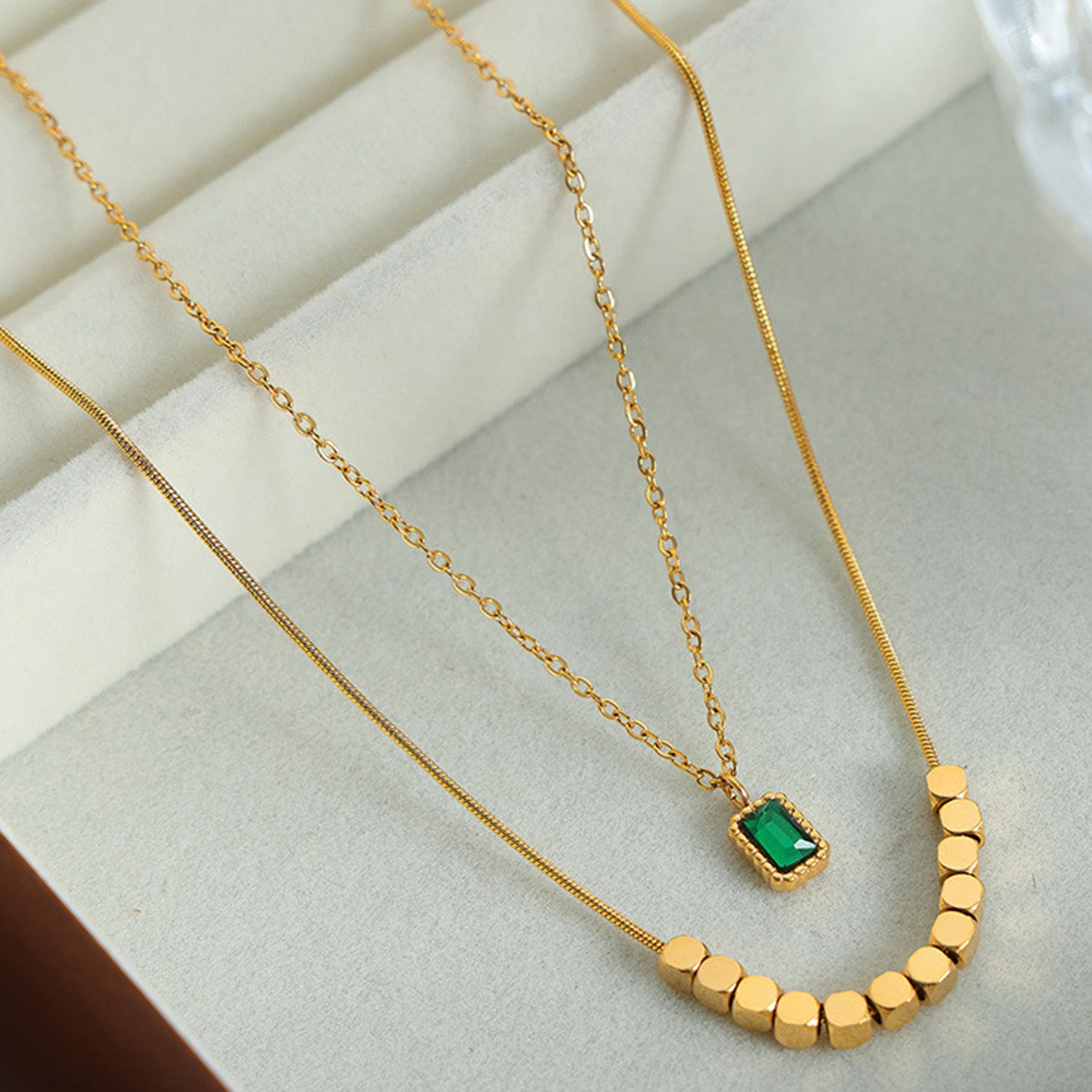 18K Gold-Plated Double-Layered Necklace - Laazaar