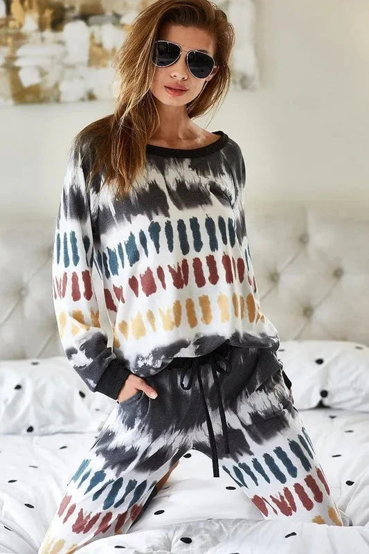 BiBi Tie Dye Print French Terry Top