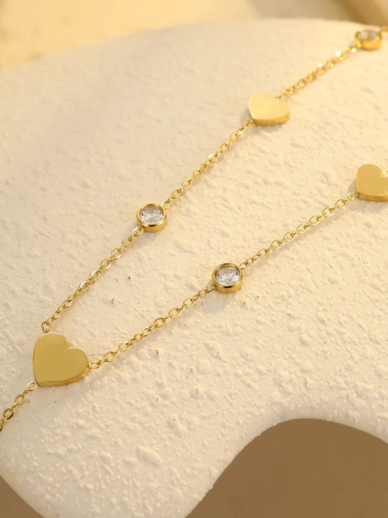 18K Gold-Plated Heart Zircon Necklace