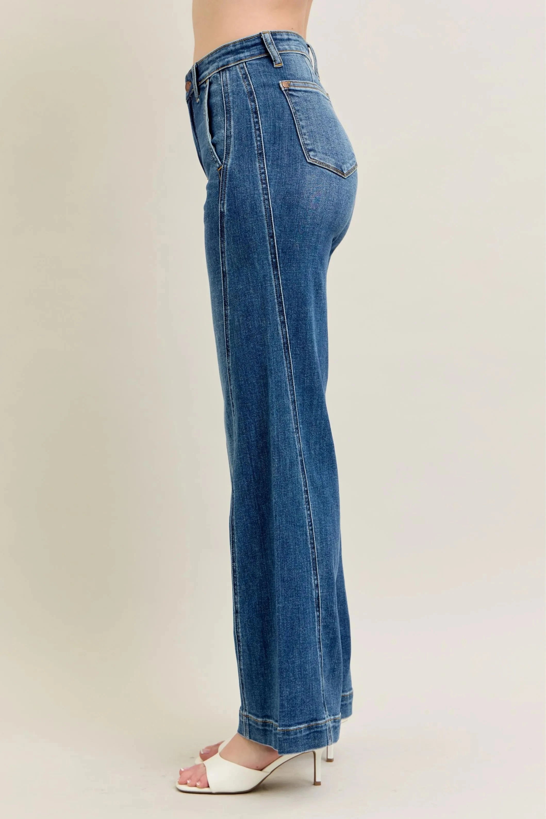 Judy Blue Full Size High Waist Wide Leg Jeans Plus Size
