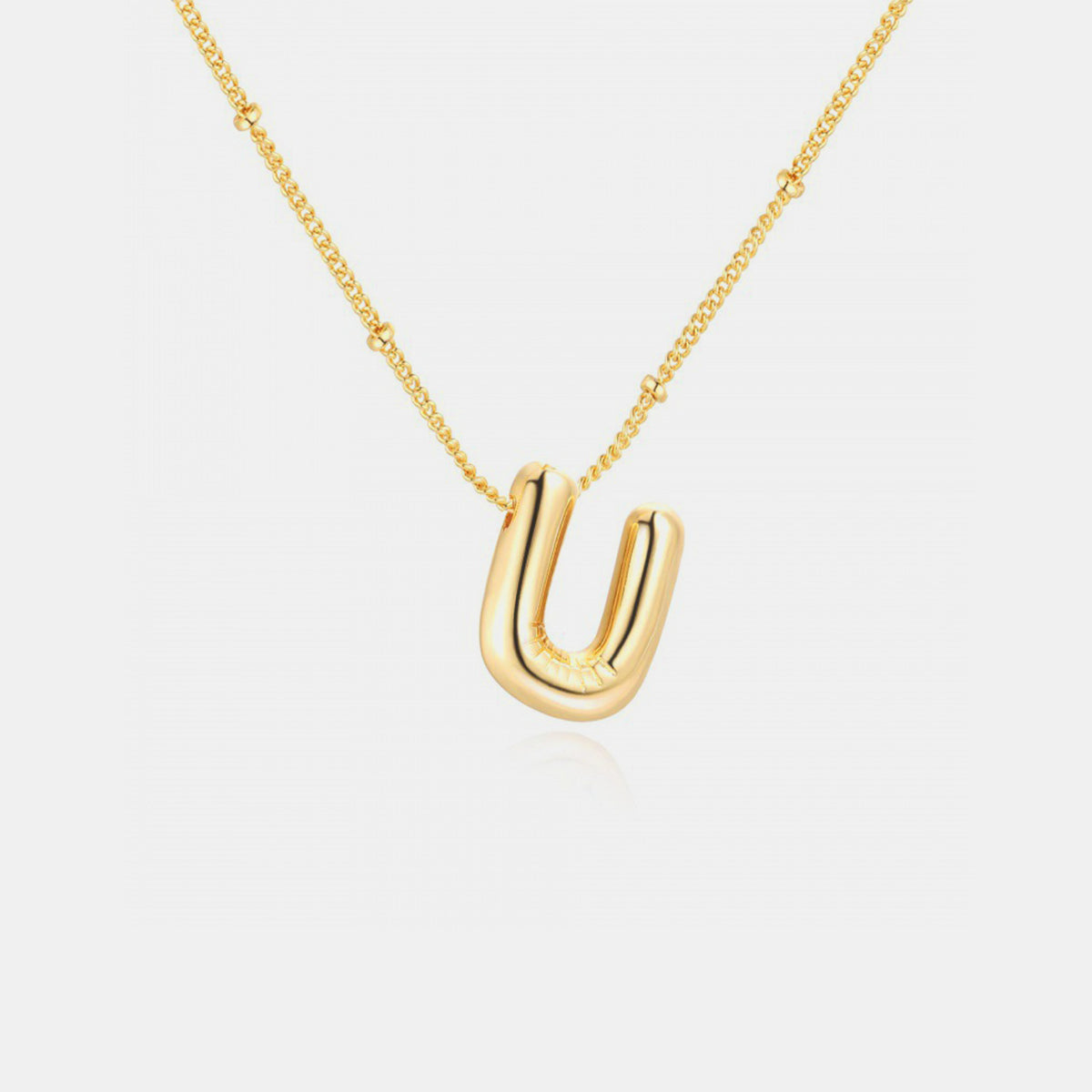 Gold-Plated Bubble Initial Necklace - Laazaar