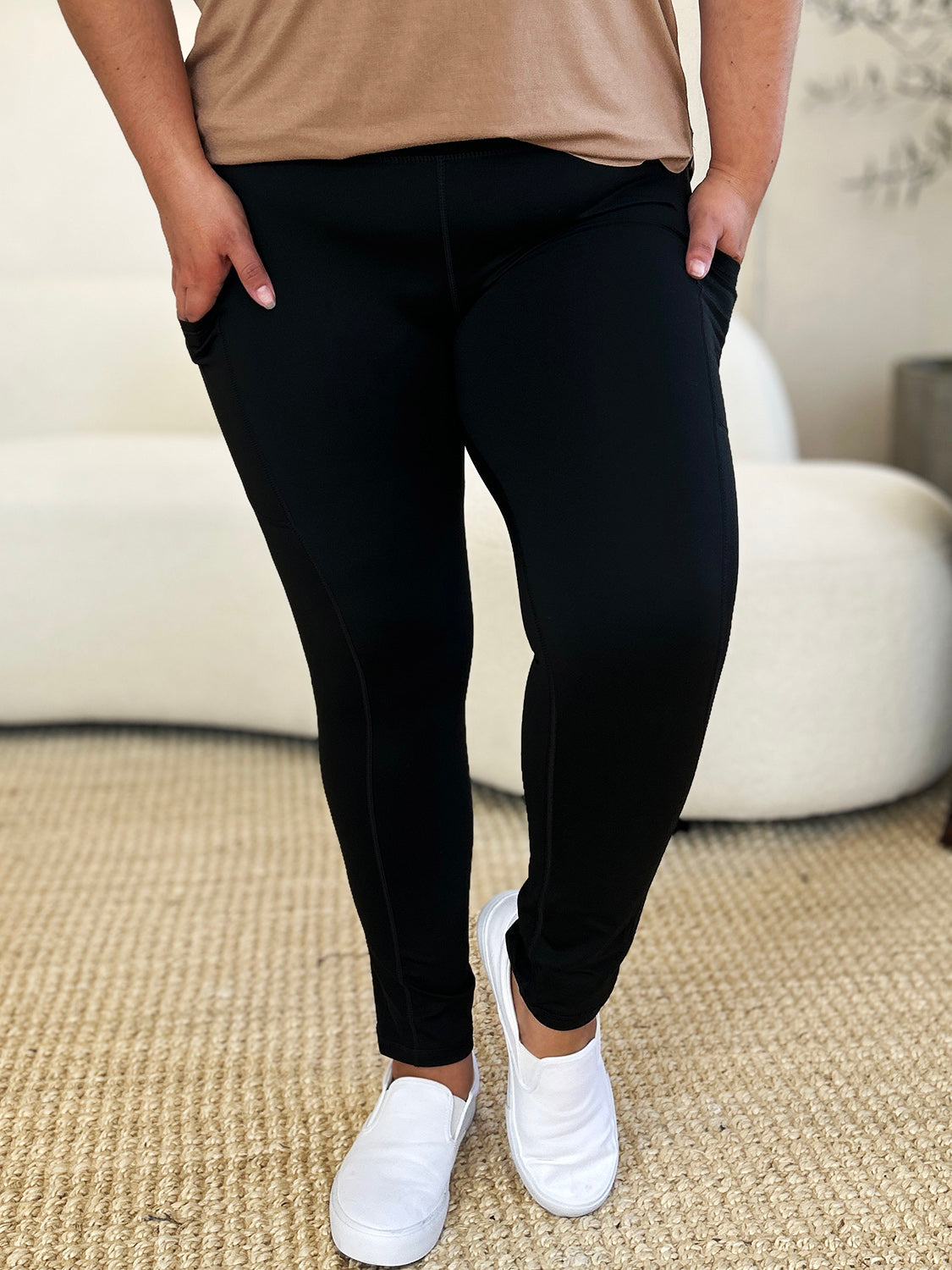Wide Waistband Sports Leggings - Laazaar
