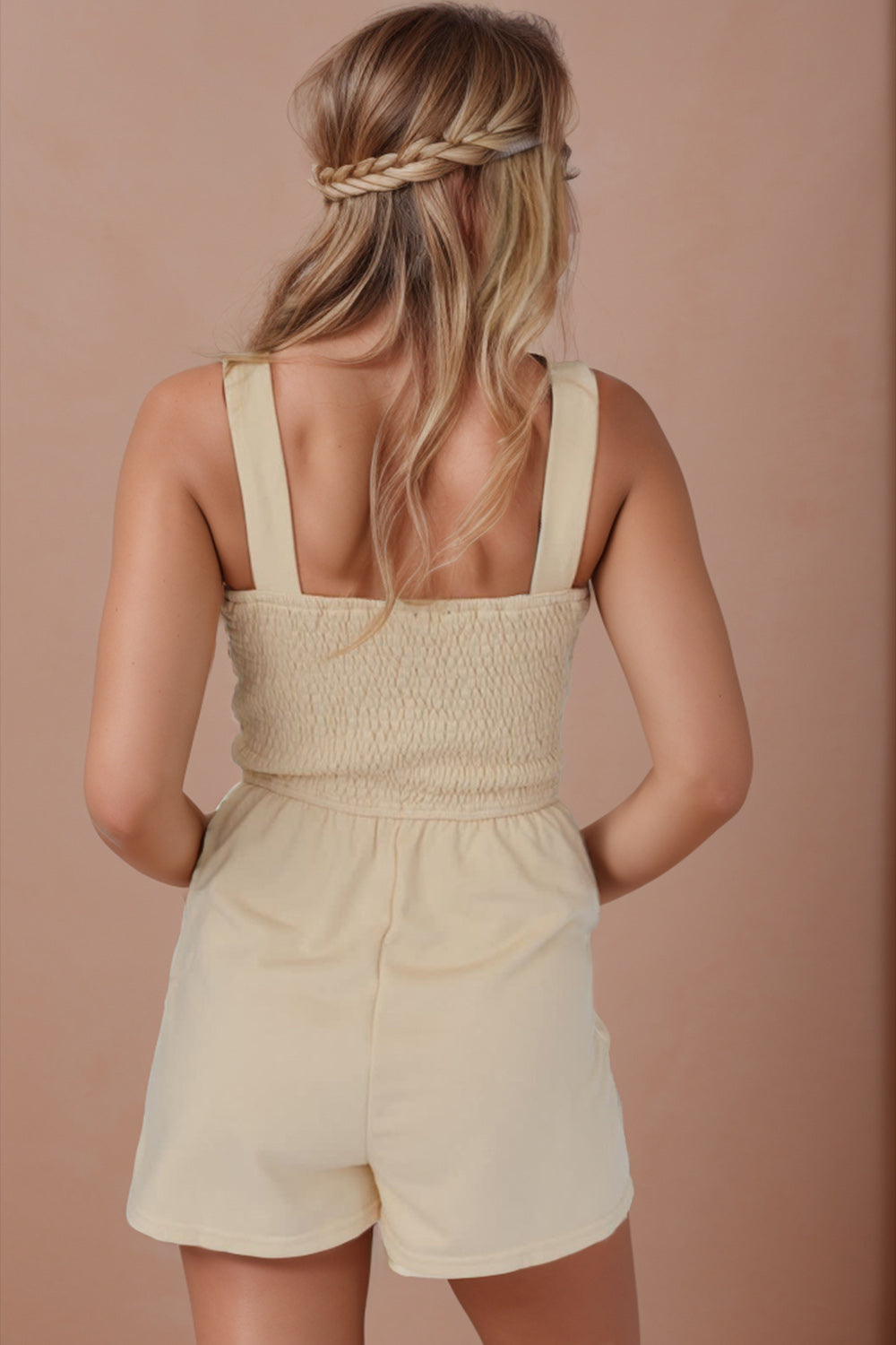 Square Neck Wide Strap Romper - Laazaar