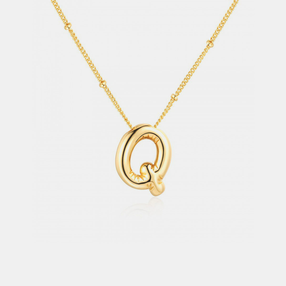 Gold-Plated Bubble Initial Necklace - Laazaar