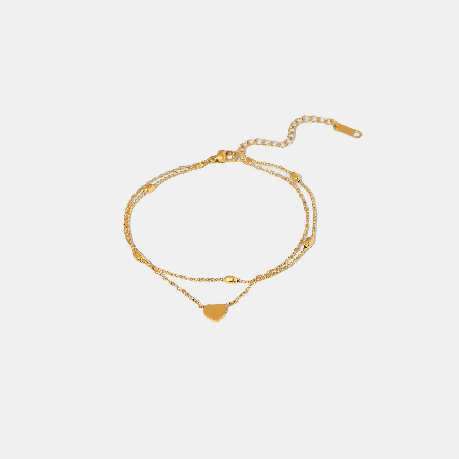 Heart Shape Double-Layered Anklet - Laazaar