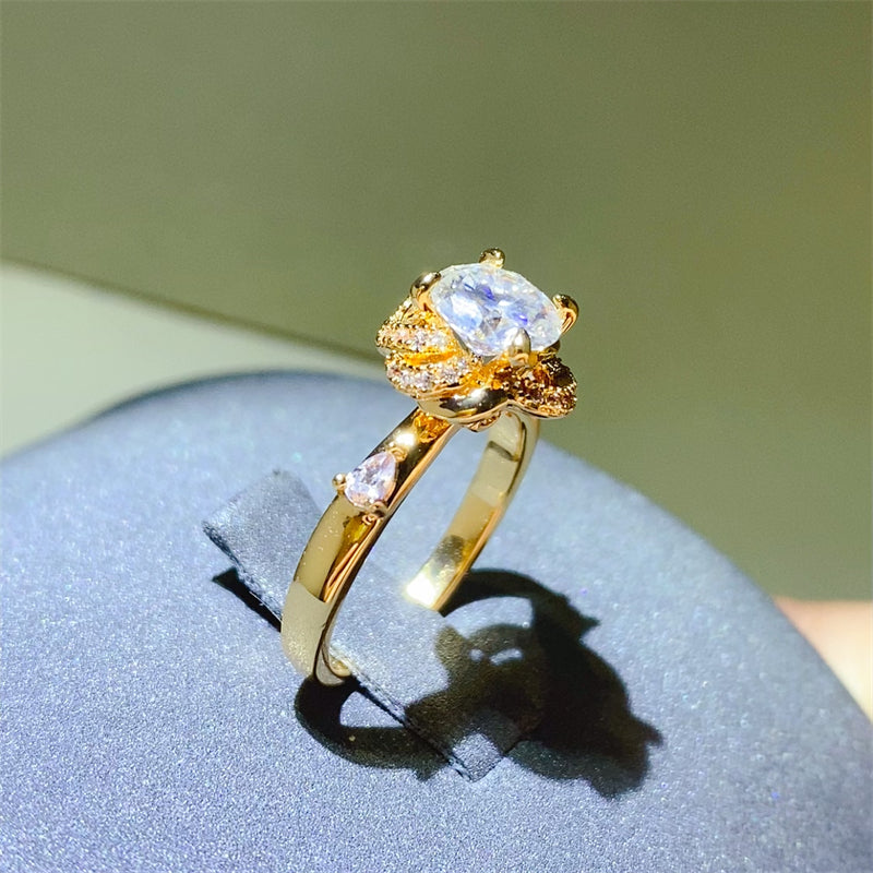 1 Carat Moissanite Zircon 925 Sterling Silver Ring - Laazaar