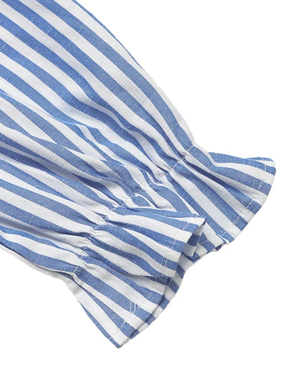 Striped Half Sleeve Mini Shirt Dress