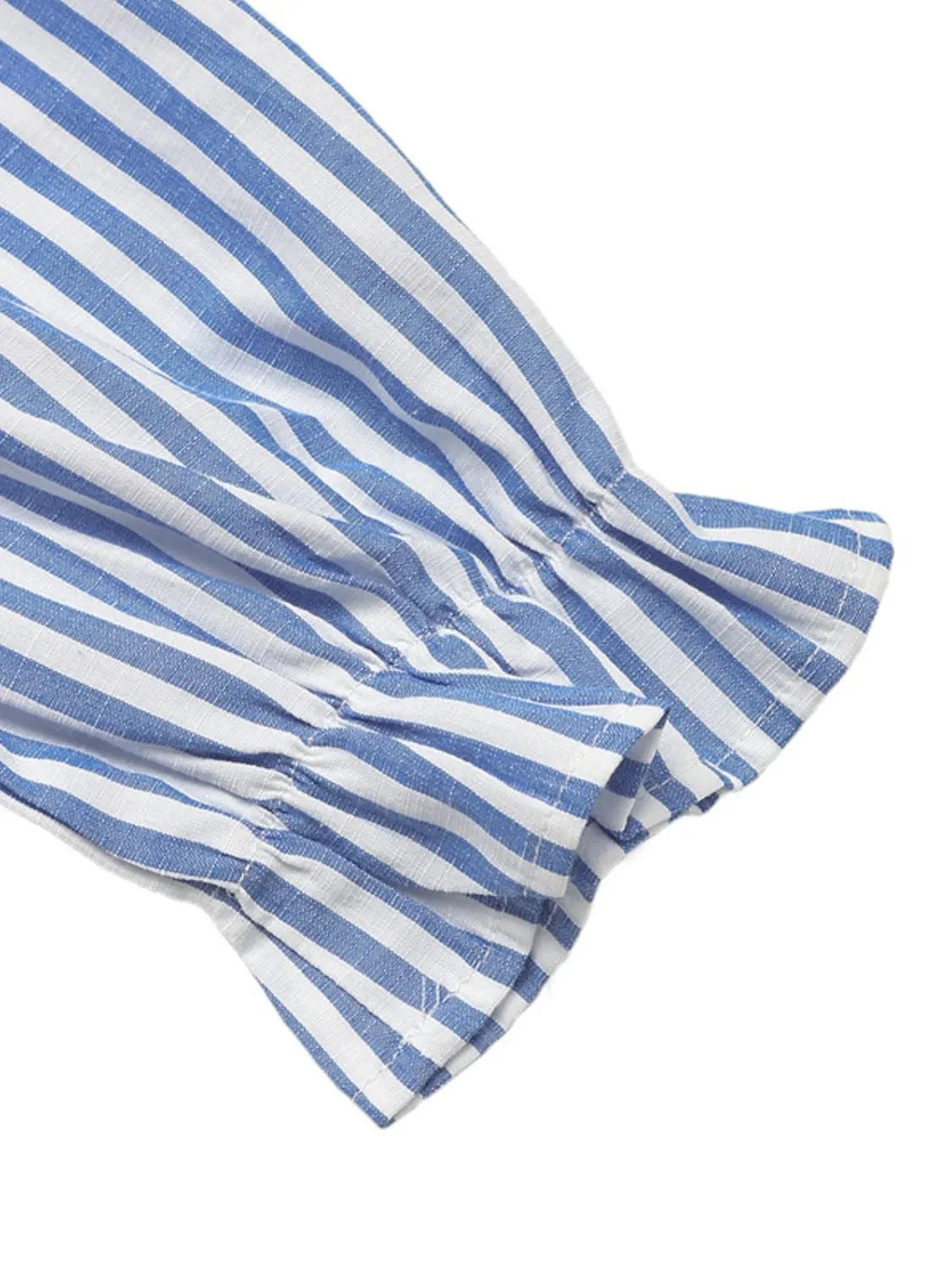 Striped Half Sleeve Mini Shirt Dress