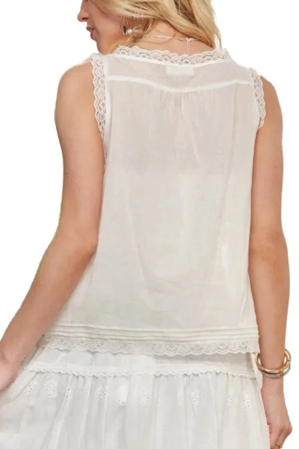ADORA Lace Detail Contrast Top