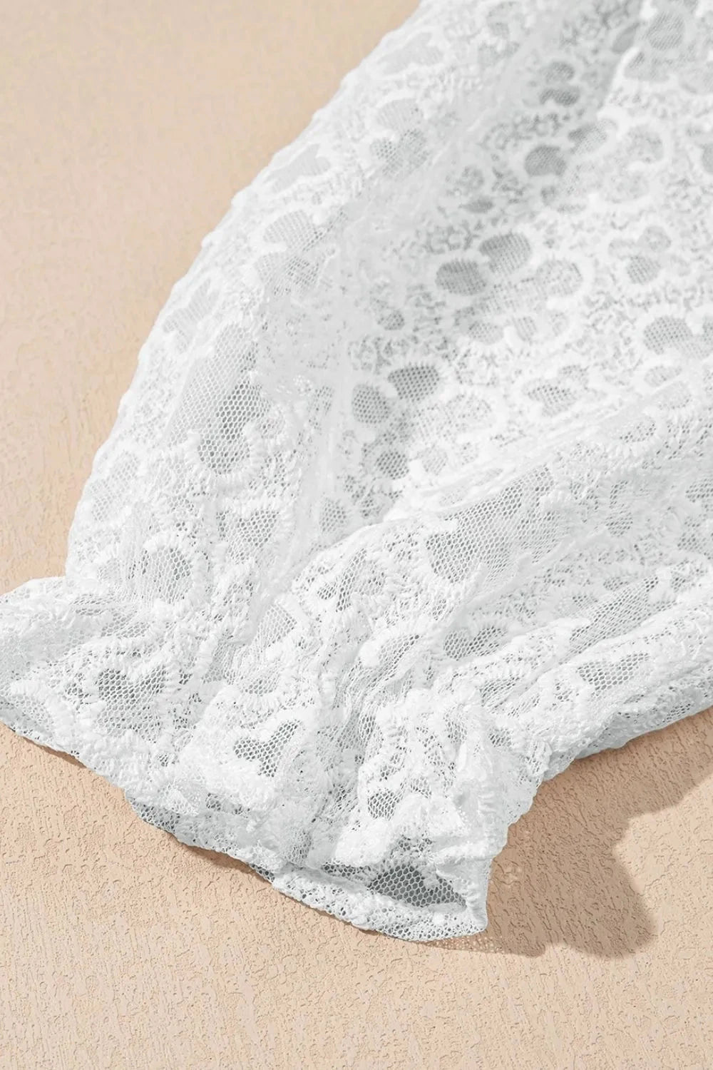 Lace Puff Sleeve Empire Waist Mini Dress