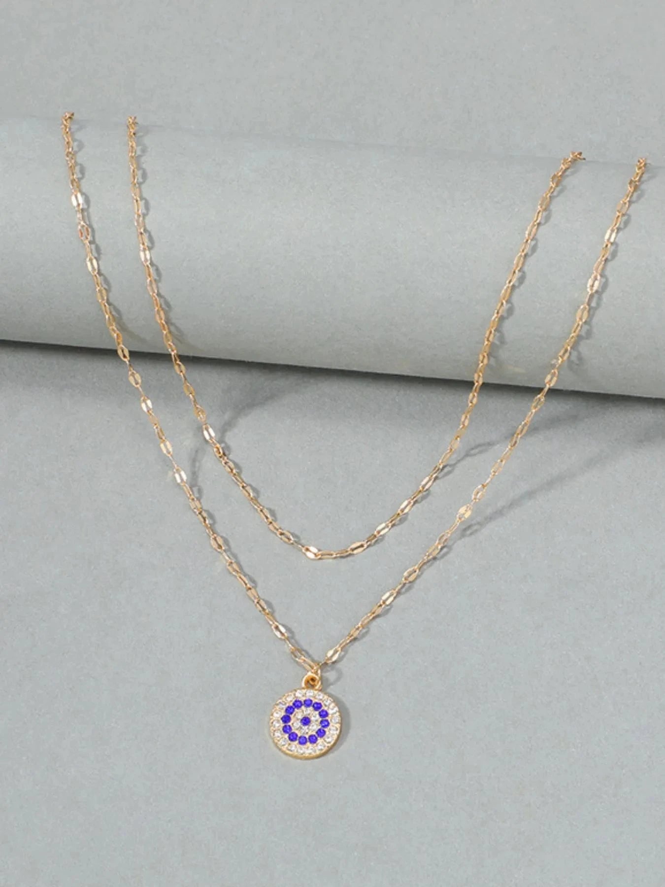 18K Gold-Plated Inlaid Zircon Layered Necklace