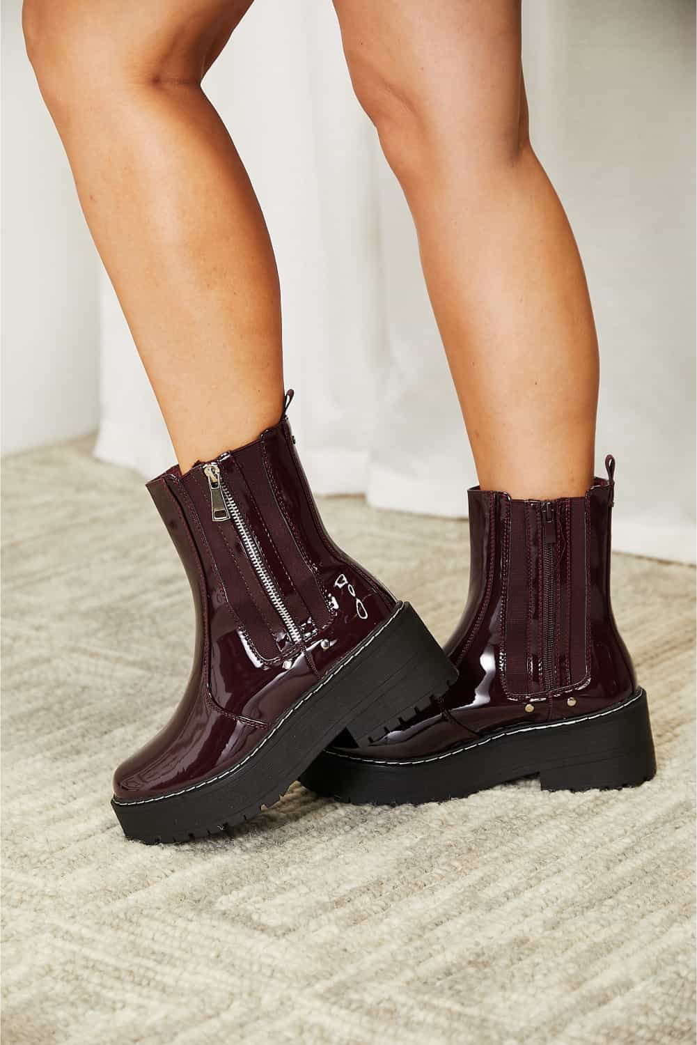 Forever Link Side Zip Platform Boots - Laazaar