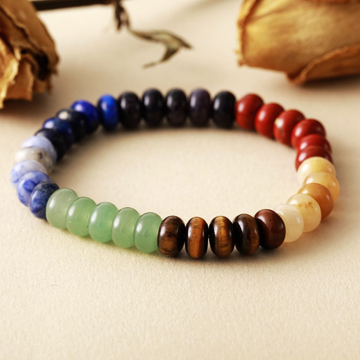 Contrast Natural Stone Bead Bracelet - Laazaar