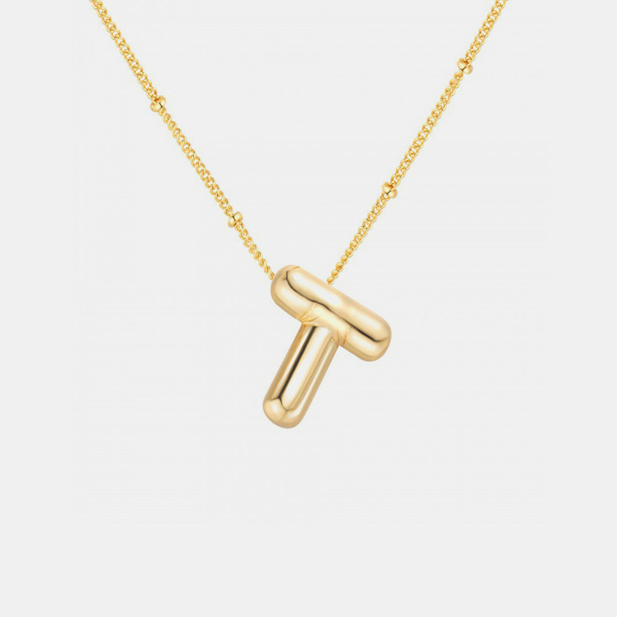 Gold-Plated Bubble Initial Necklace - Laazaar