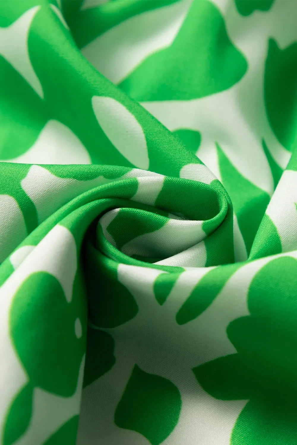 Printed Puff Half Sleeve V Neck Babydoll Dress