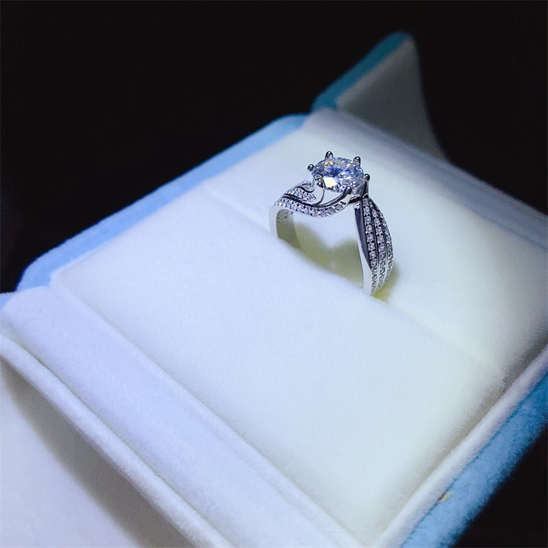 1 Carat Moissanite 925 Sterling Silver Ring - Laazaar