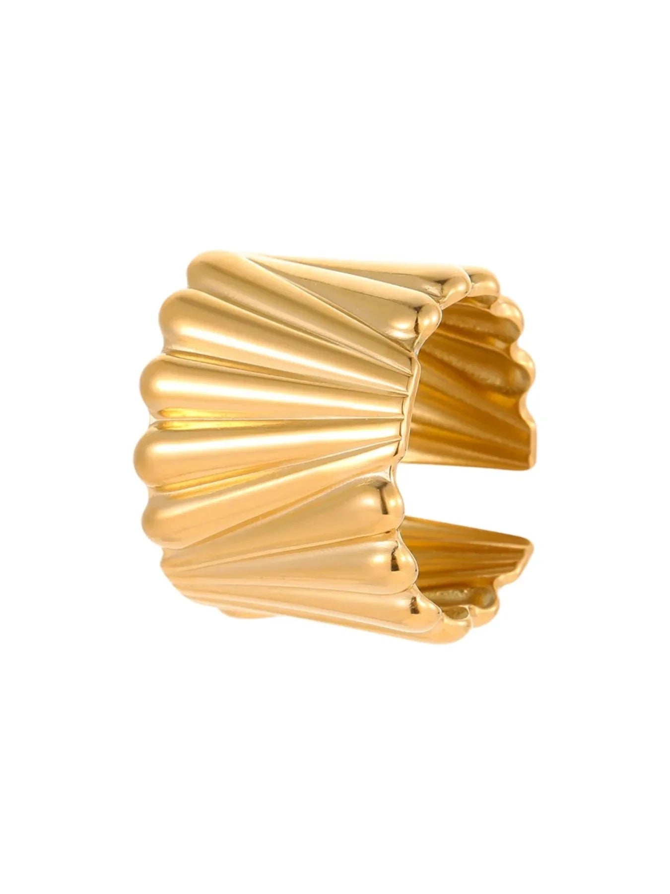 18K Gold-Plated Wide Band Statement Ring