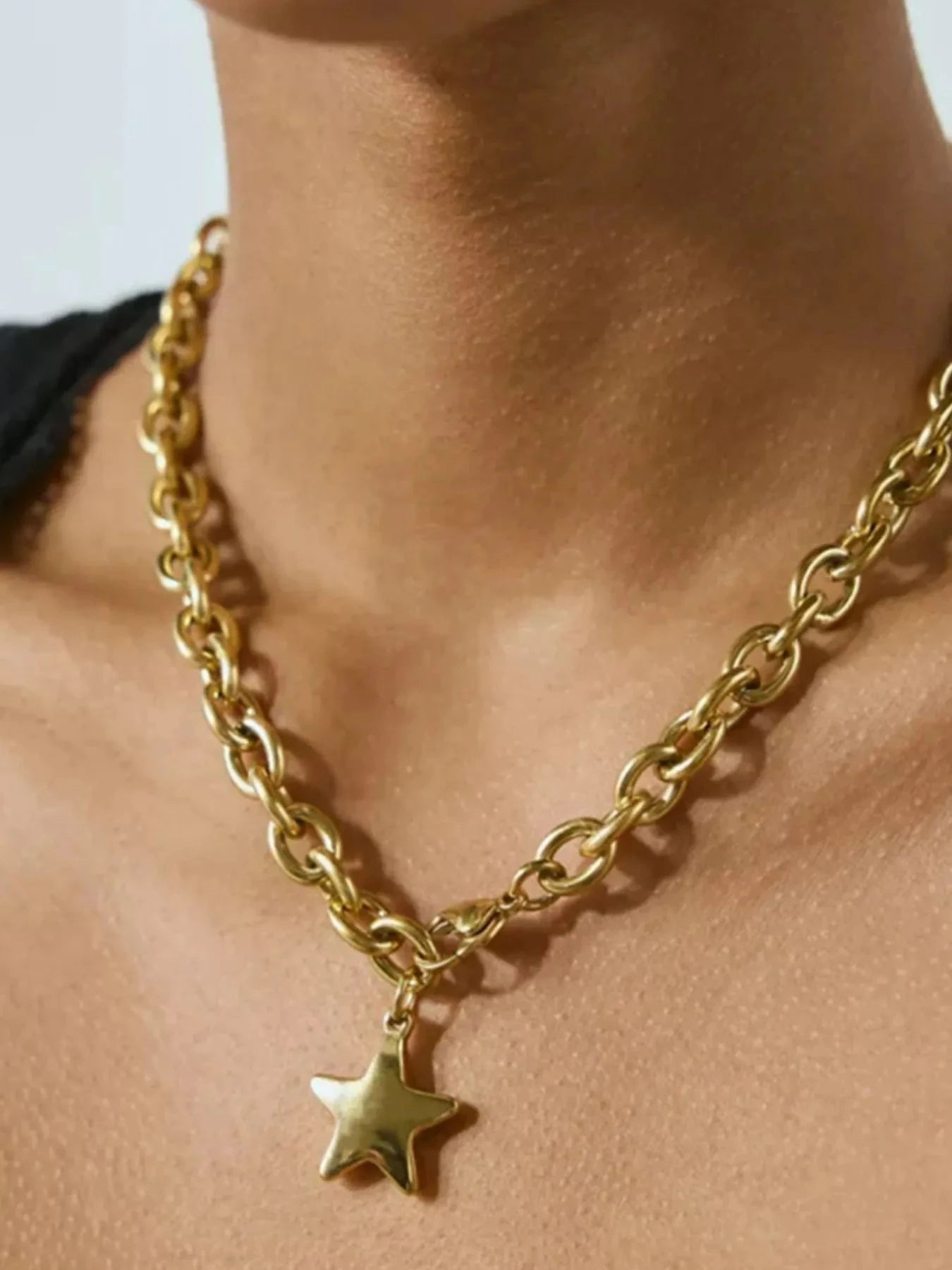 18K Gold-Plated Star Pendant Chain Necklace