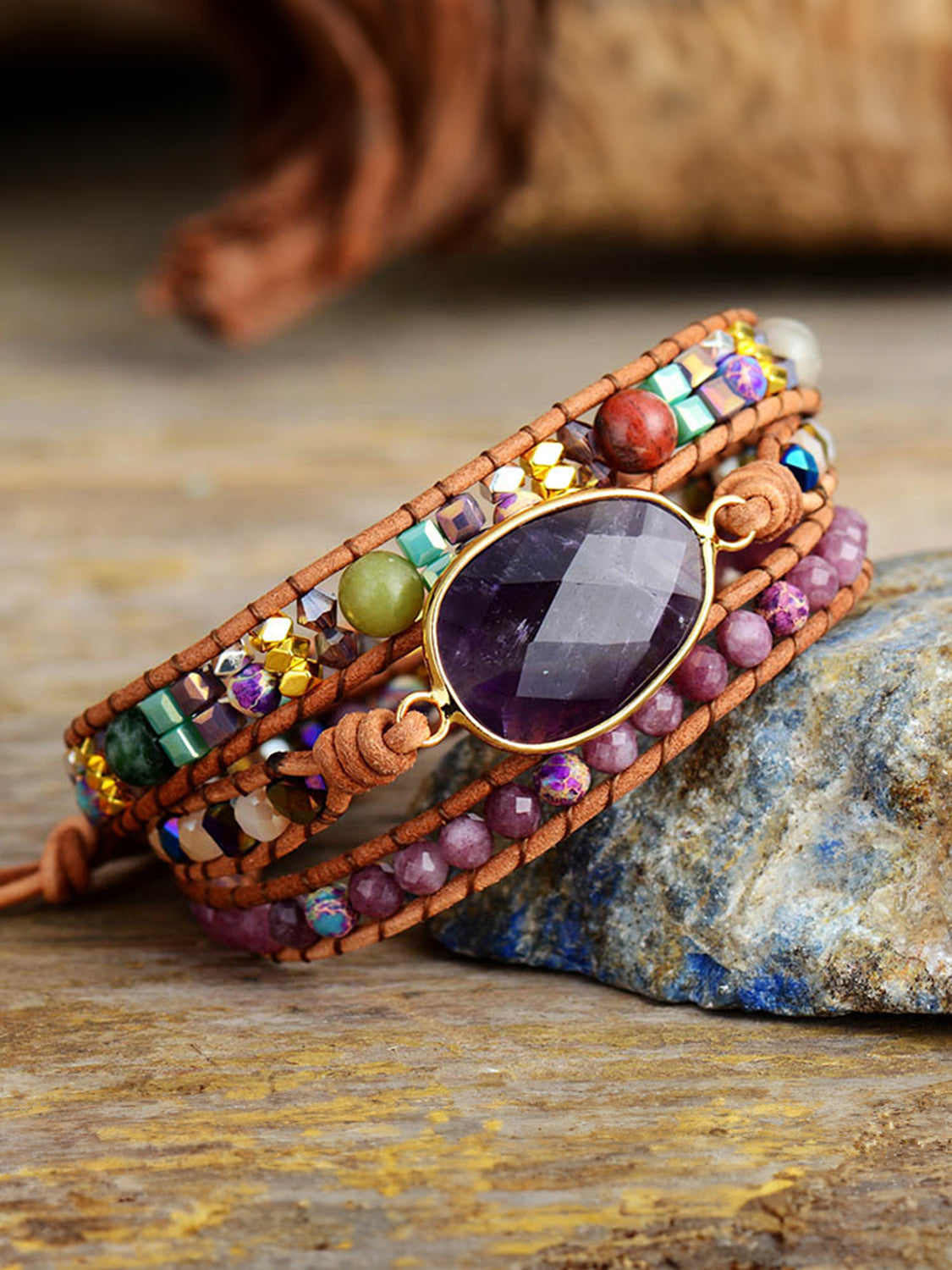 Triple-Layer Amethyst Bracelet - Laazaar