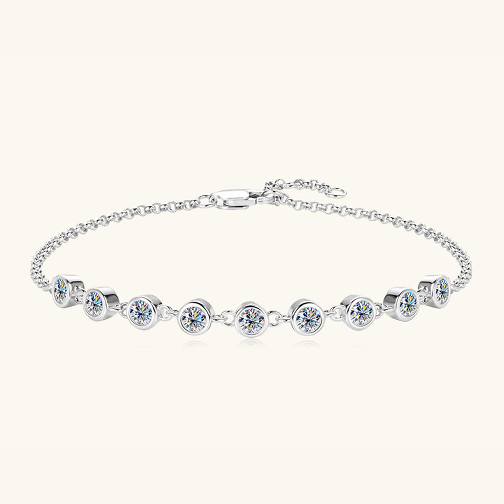 Inlaid Moissanite 925 Sterling Silver Bracelet - Laazaar