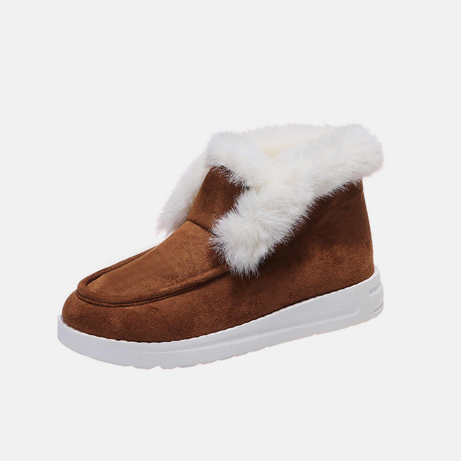 Furry Suede Snow Boots - Laazaar