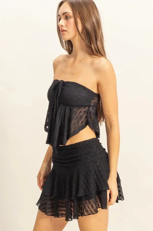 HYFVE Lace Bustier Flowy Tube Top