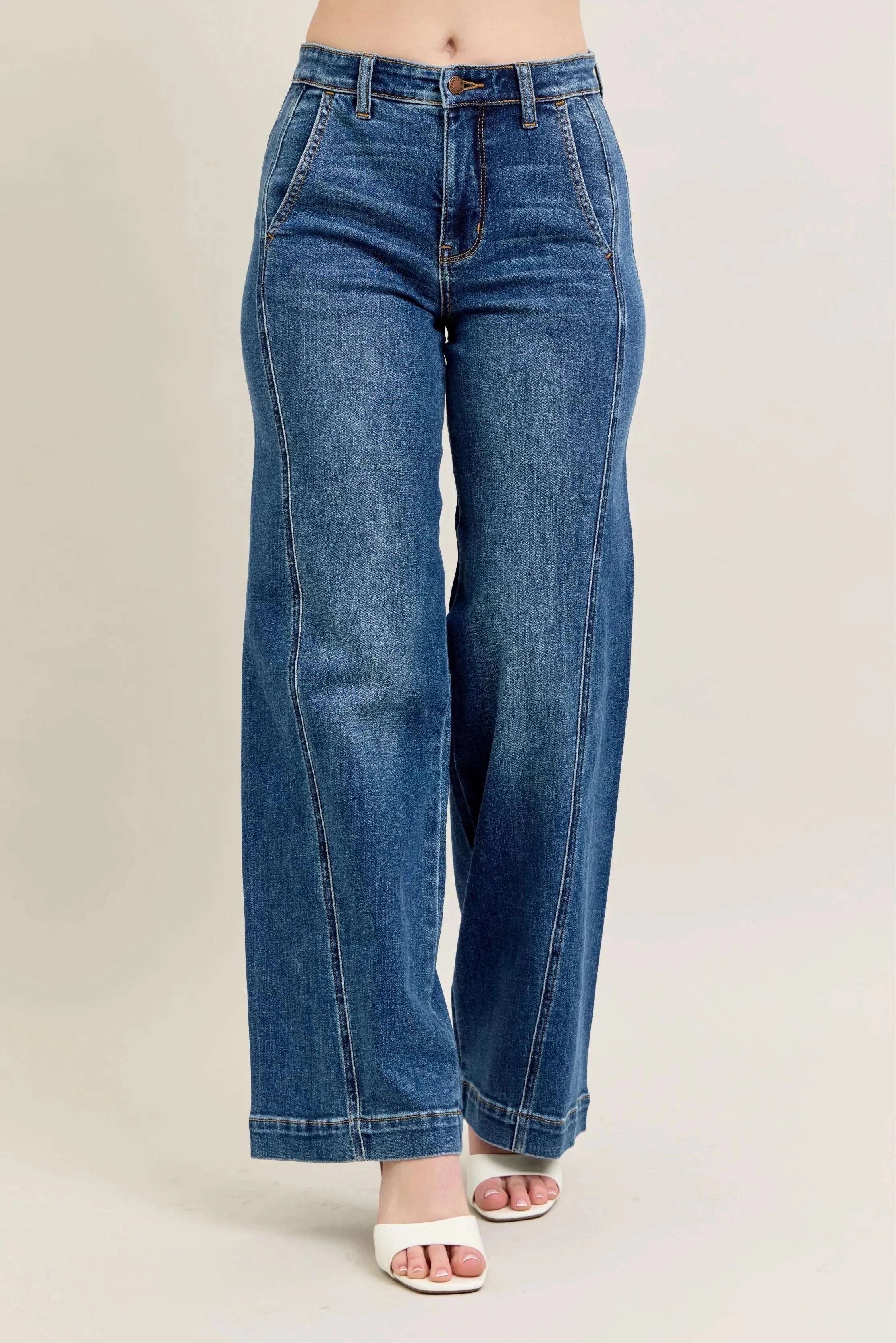 Judy Blue Full Size High Waist Wide Leg Jeans Plus Size