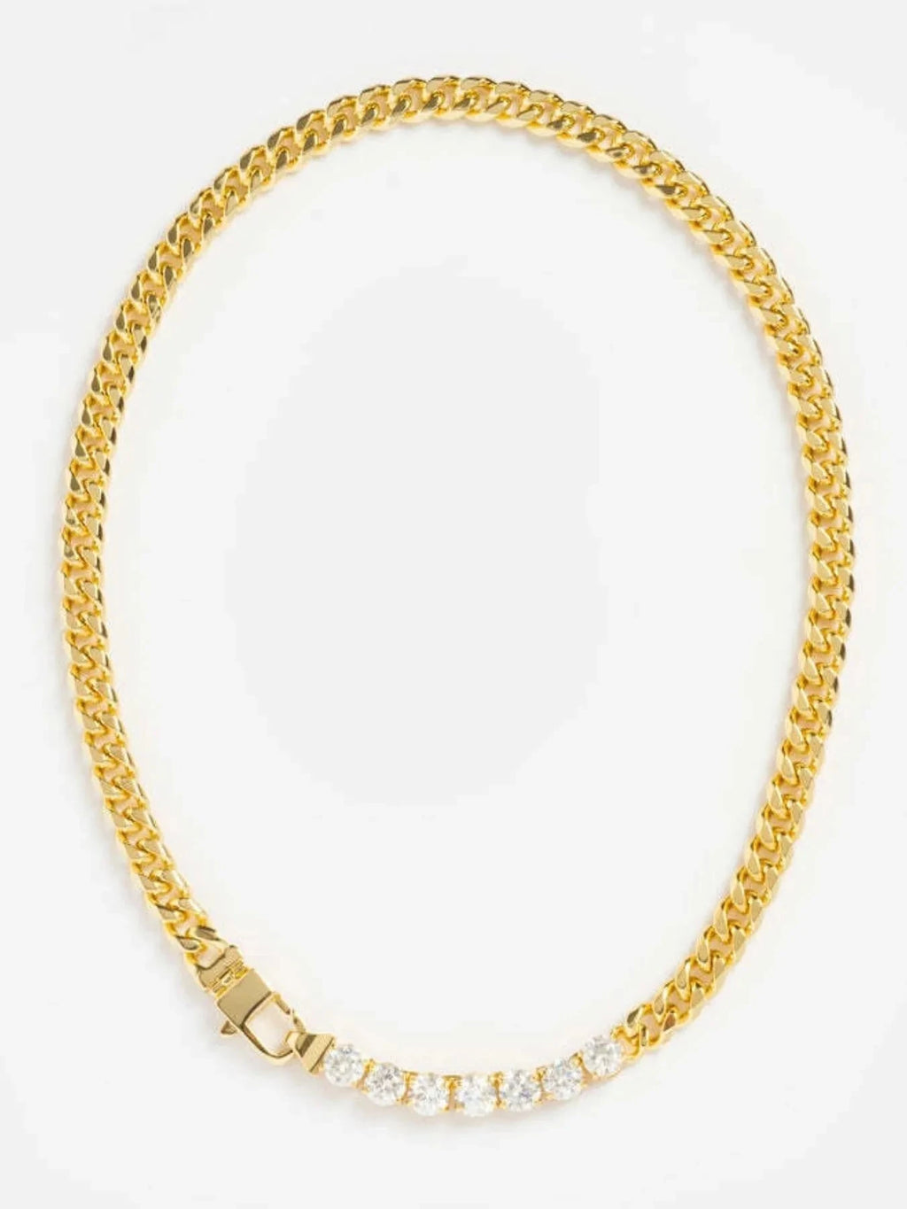 18K Gold-Plated Zircon Necklace and Bracelet Jewelry Set