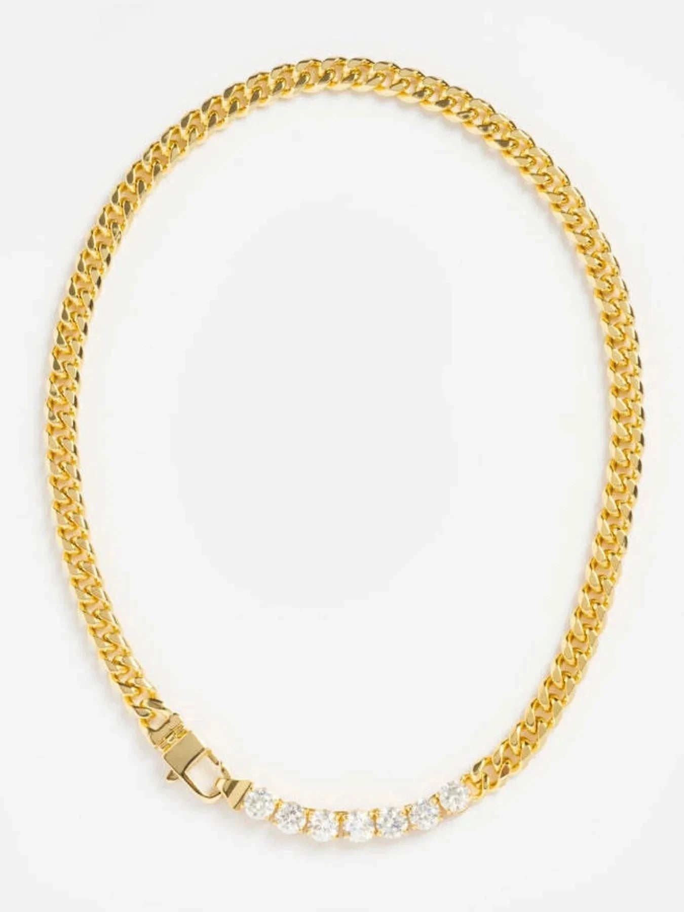 18K Gold-Plated Zircon Necklace and Bracelet Jewelry Set