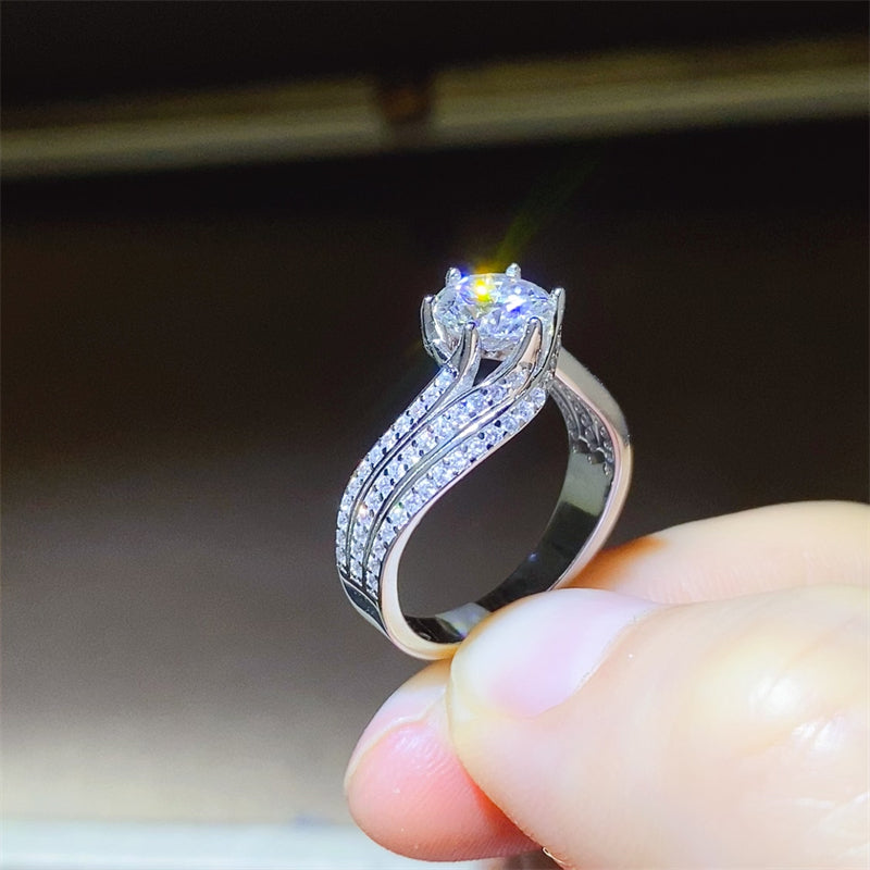 1 Carat Moissanite 925 Sterling Silver Ring - Laazaar