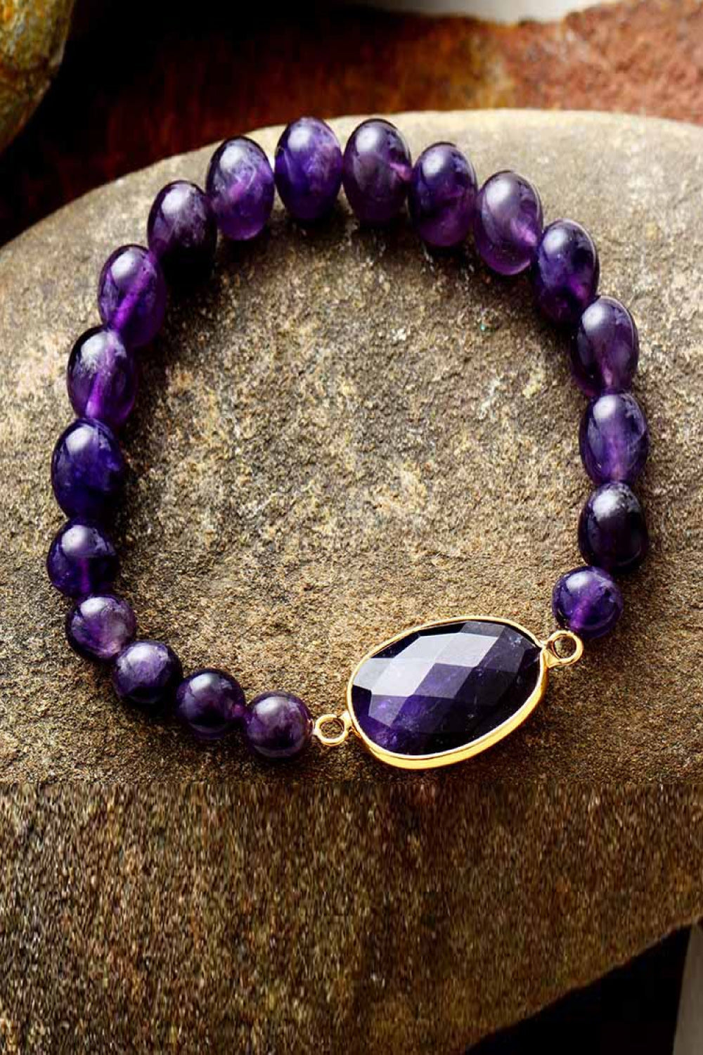 Handmade Amethyst Beaded Bracelet - Laazaar