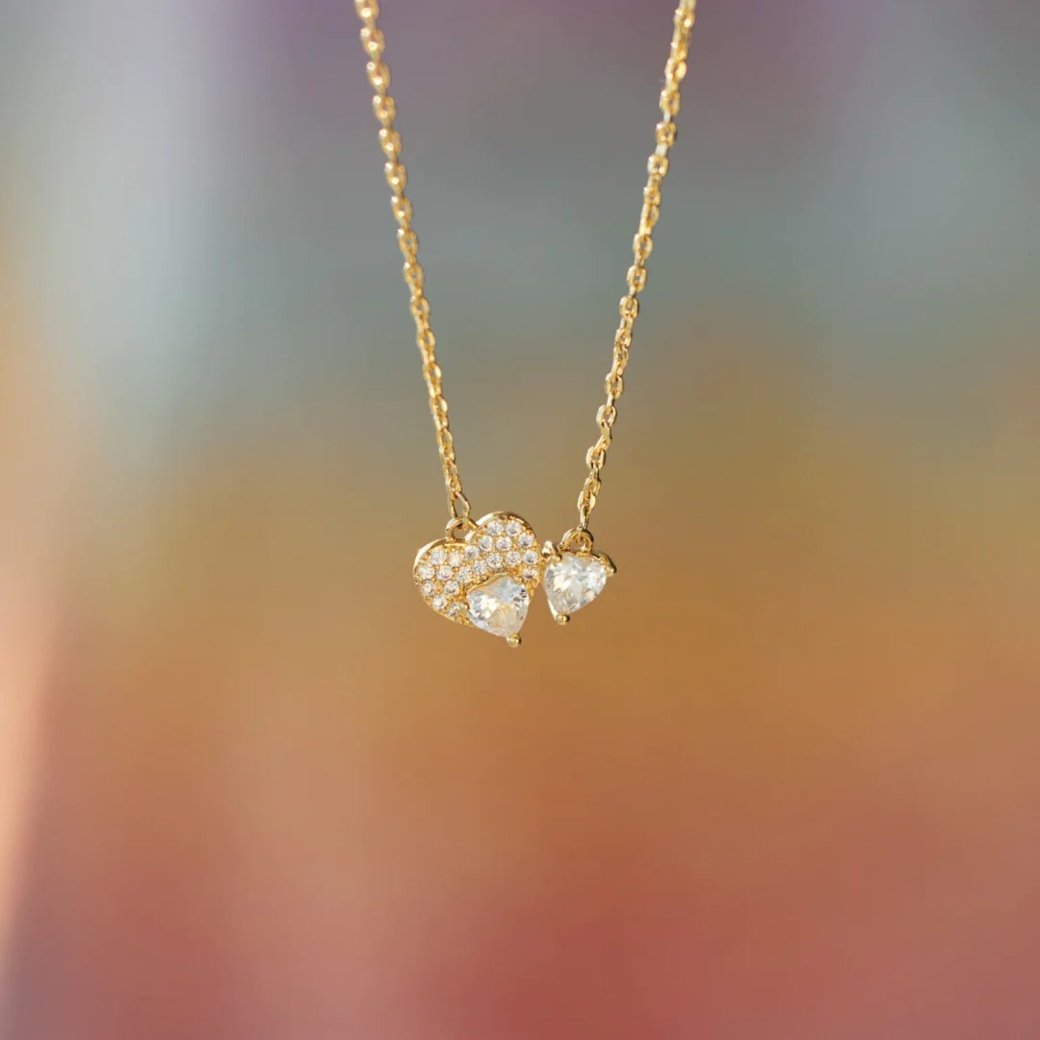 18K Gold-Plated 925 Sterling Silver Zircon Heart Necklace - Laazaar