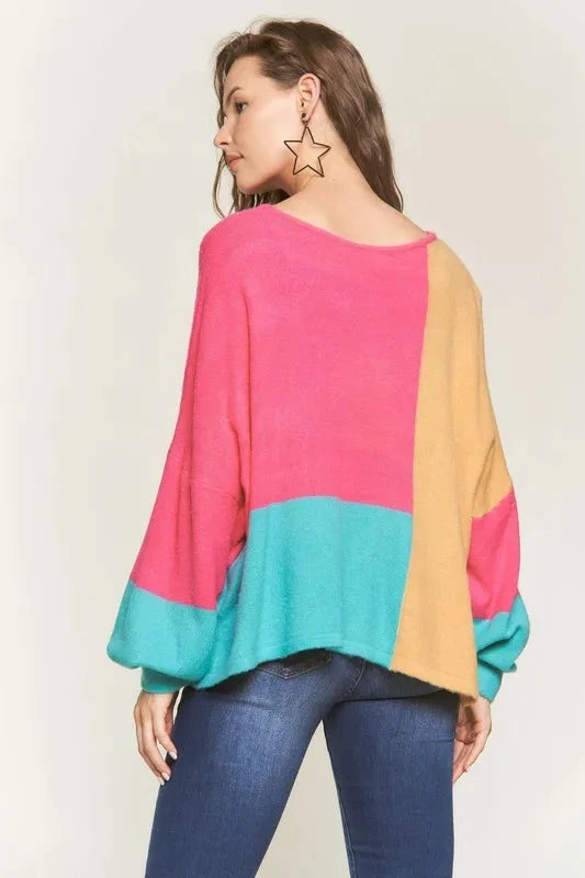 ADORA Loose Fit Colorblock Sweater