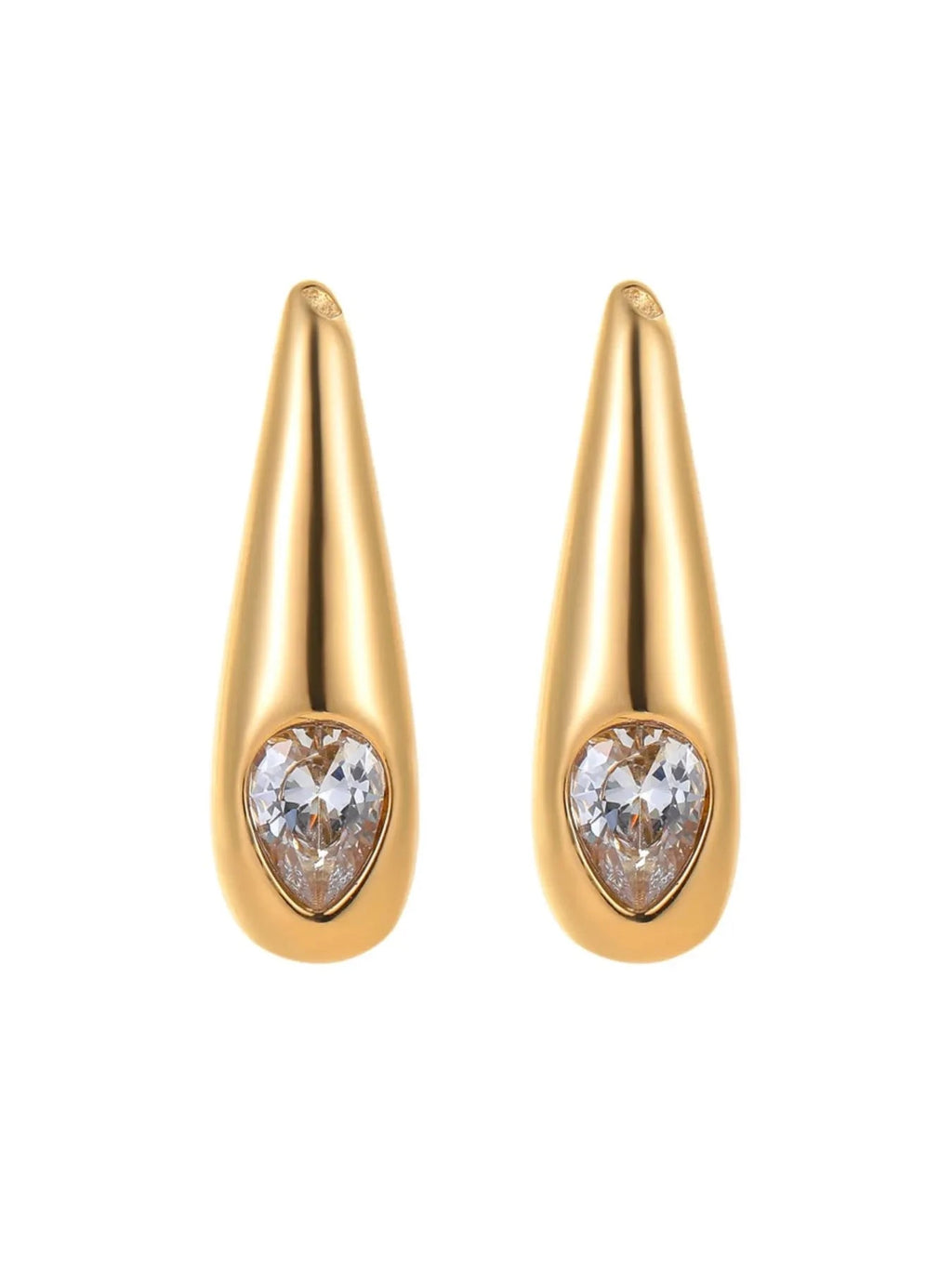 18K Gold-Plated Zircone Teardrop Earrings