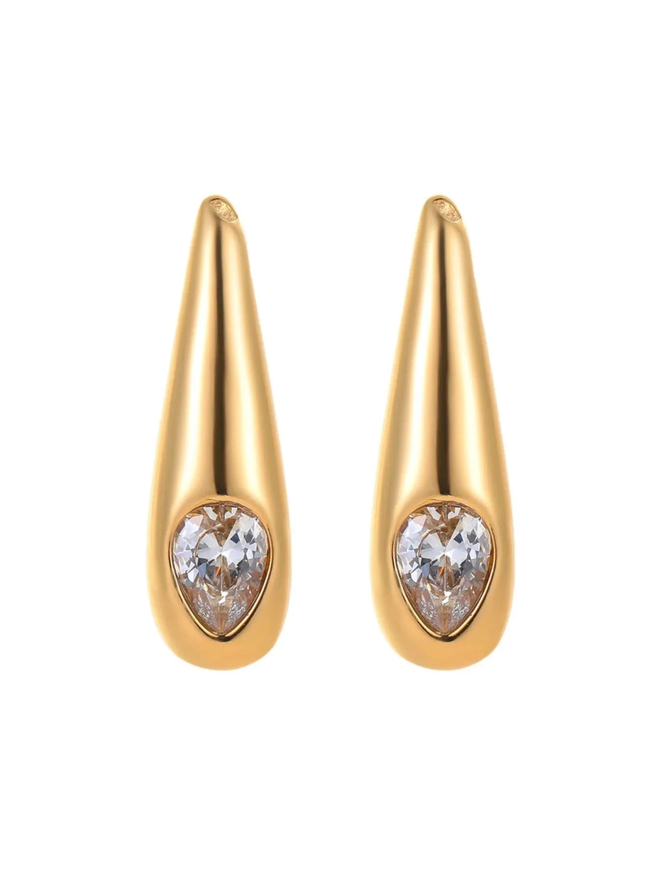 18K Gold-Plated Zircone Teardrop Earrings