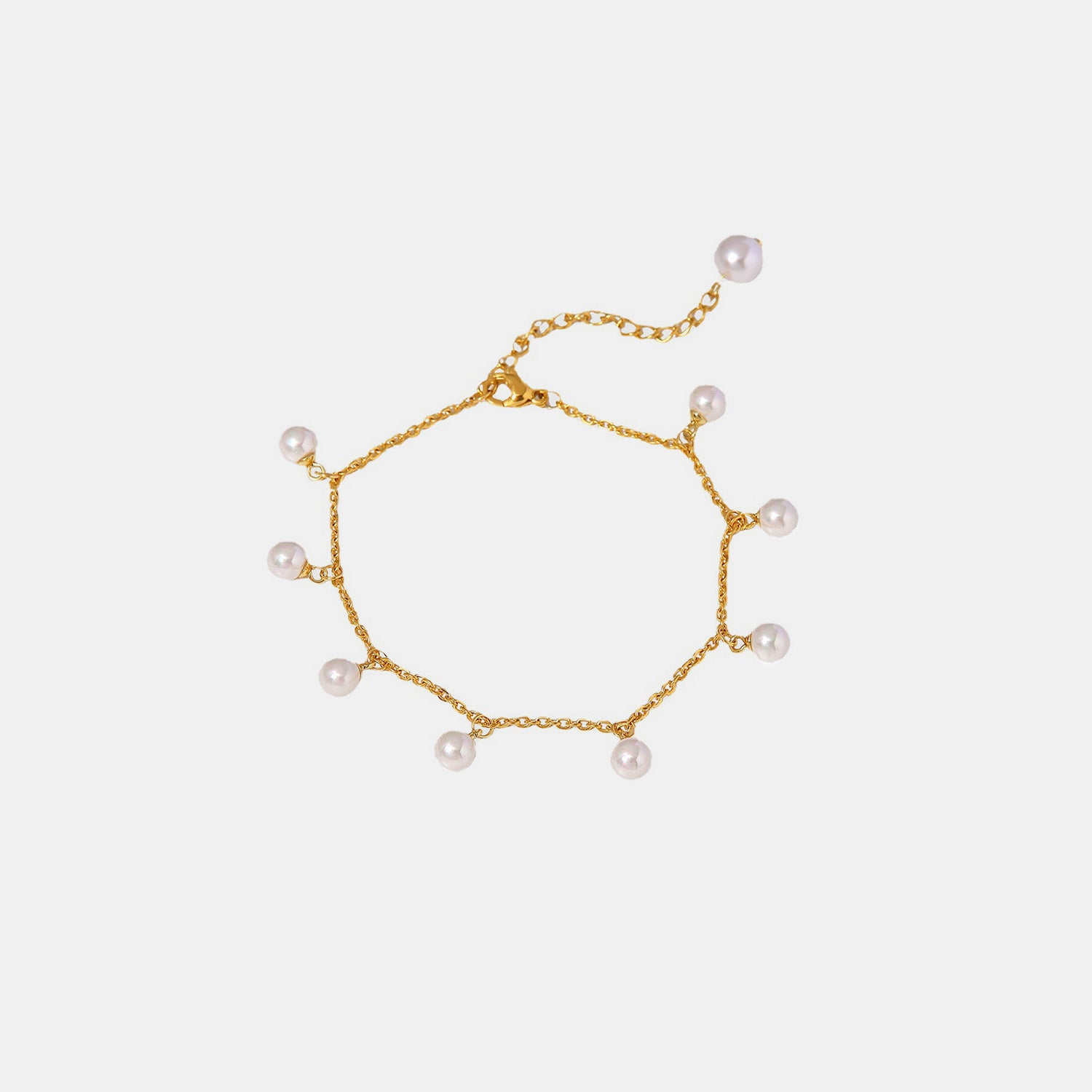 Pearl 18K Gold-Plated Charm Anklet - Laazaar
