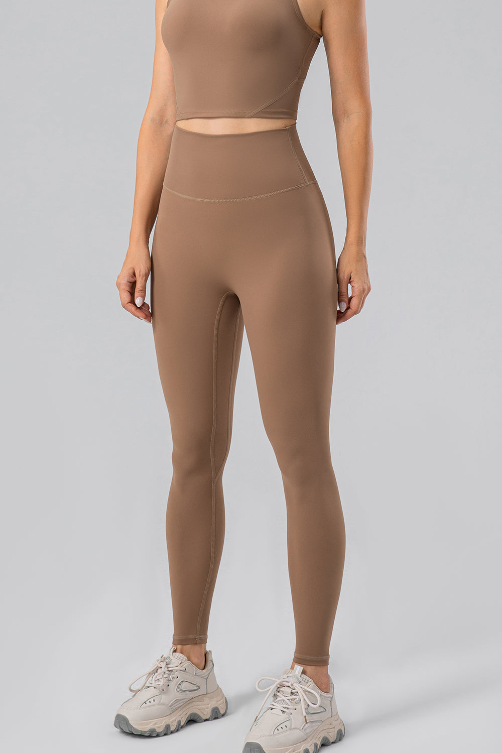 High Waist Wide Waistband Active Leggings - Laazaar
