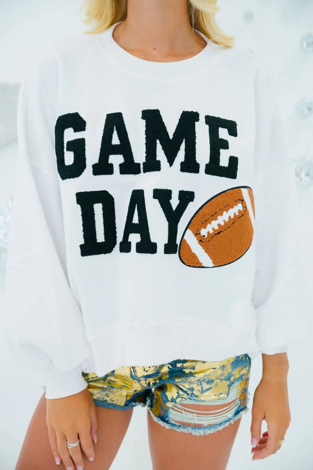 GAME DAY Round Neck Long Sleeve Sweatshirt - Laazaar