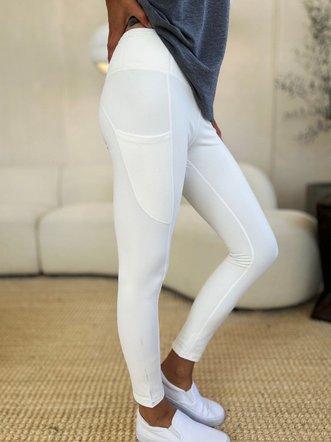 Wide Waistband Sports Leggings - Laazaar