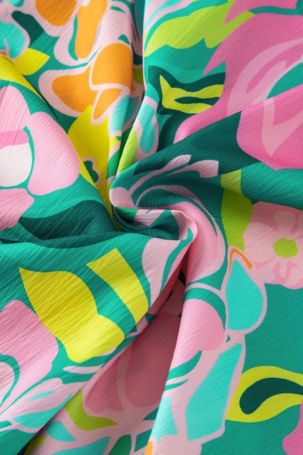 Button Down Floral Puff Sleeve Babydoll Dress