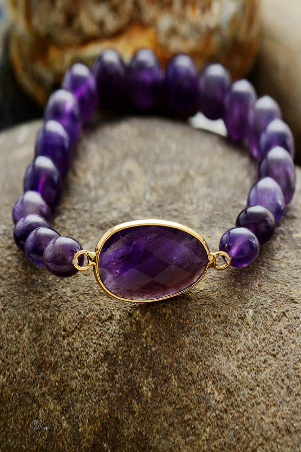 Handmade Amethyst Beaded Bracelet - Laazaar