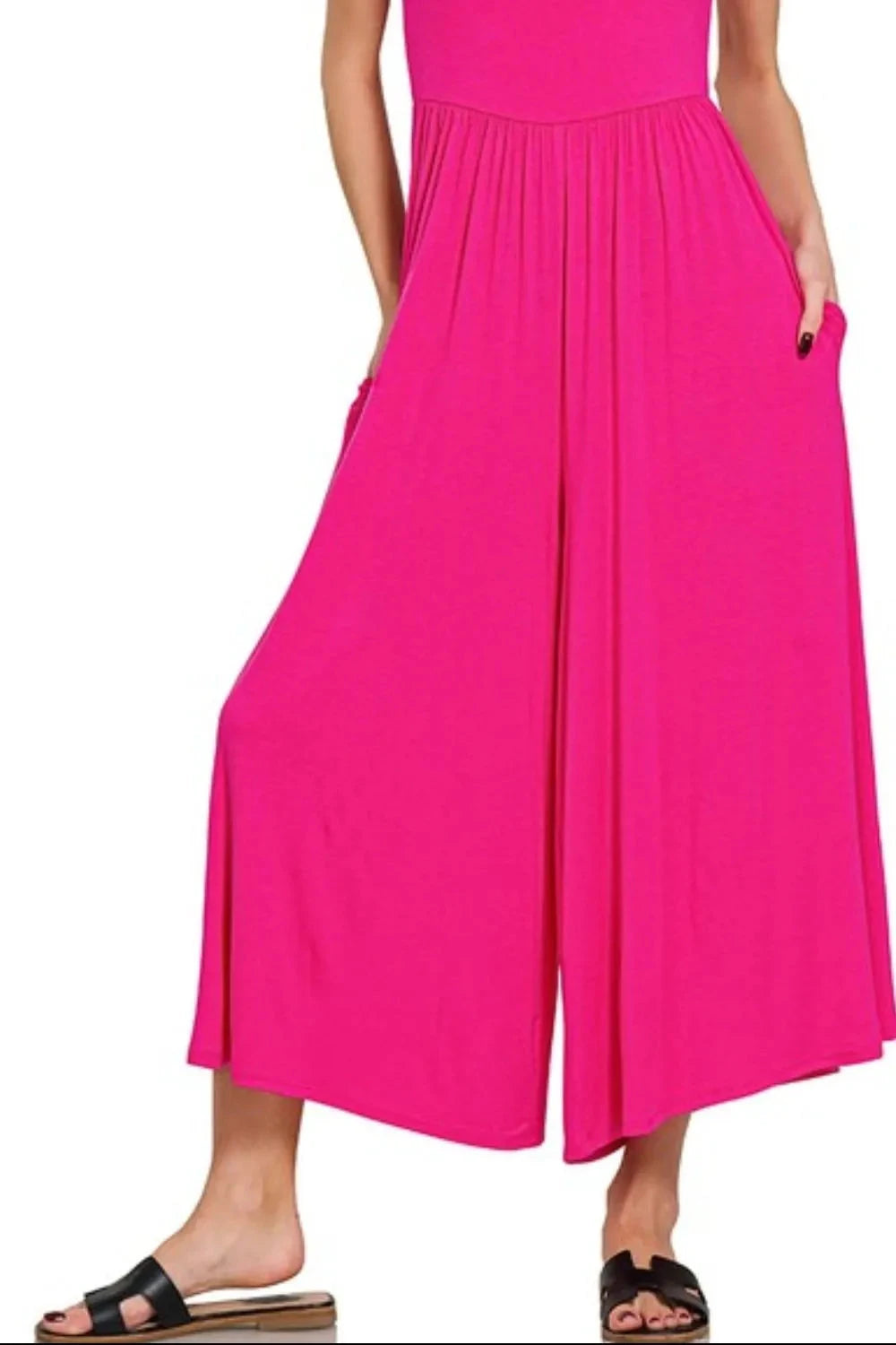 Zenana Double Layered Short Sleeve Jumpsuits