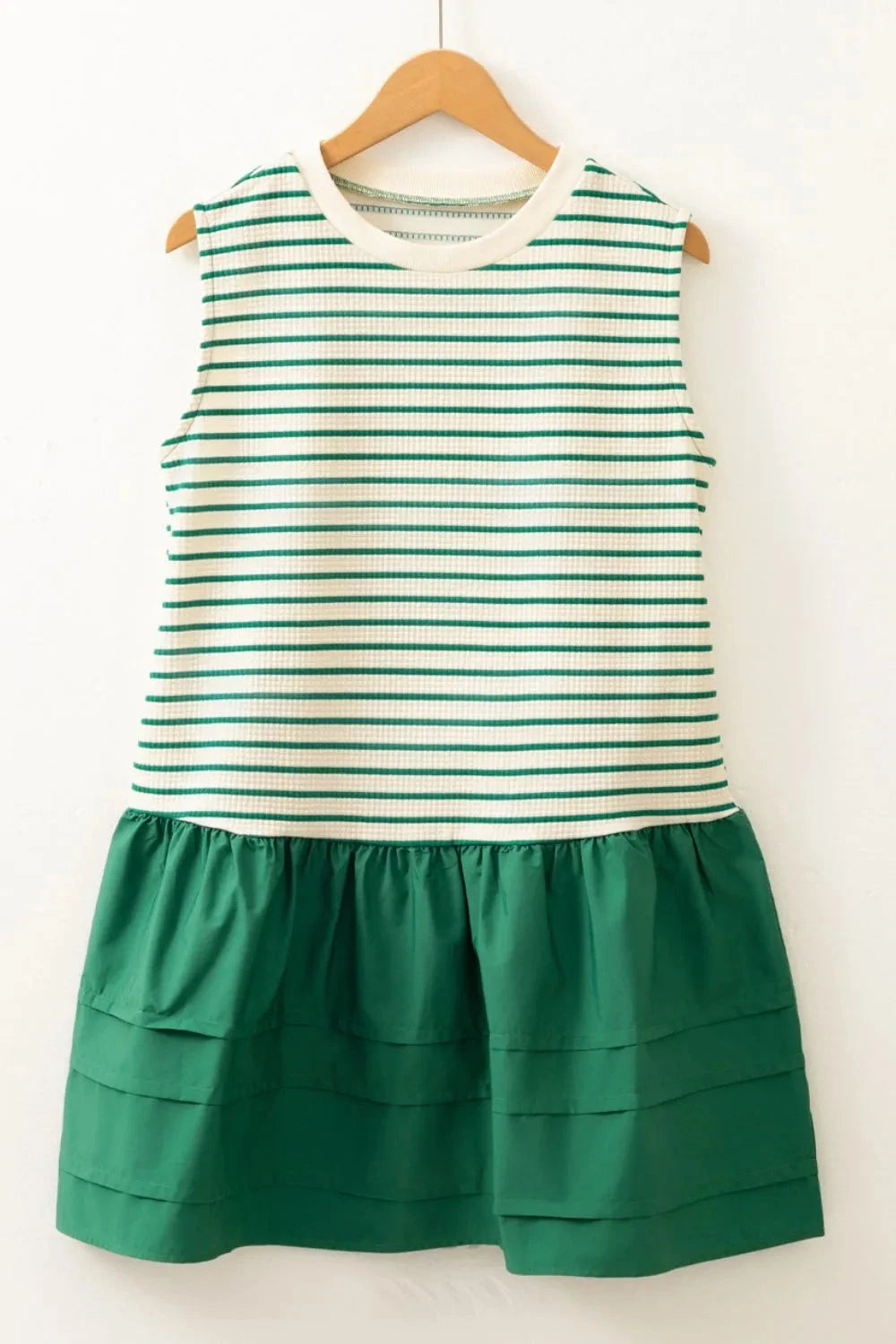 Stripe Woven Sleeveless Mini Dress