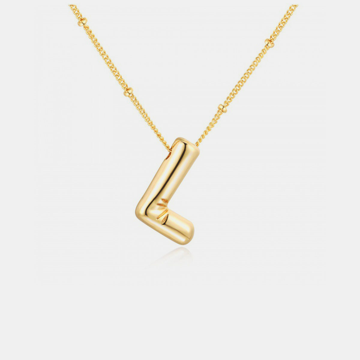 Gold-Plated Bubble Initial Necklace - Laazaar