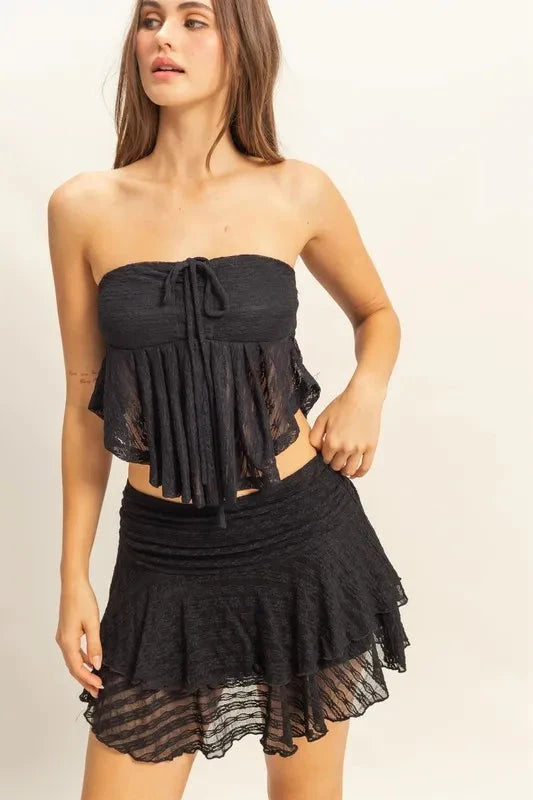 HYFVE Lace Bustier Flowy Tube Top