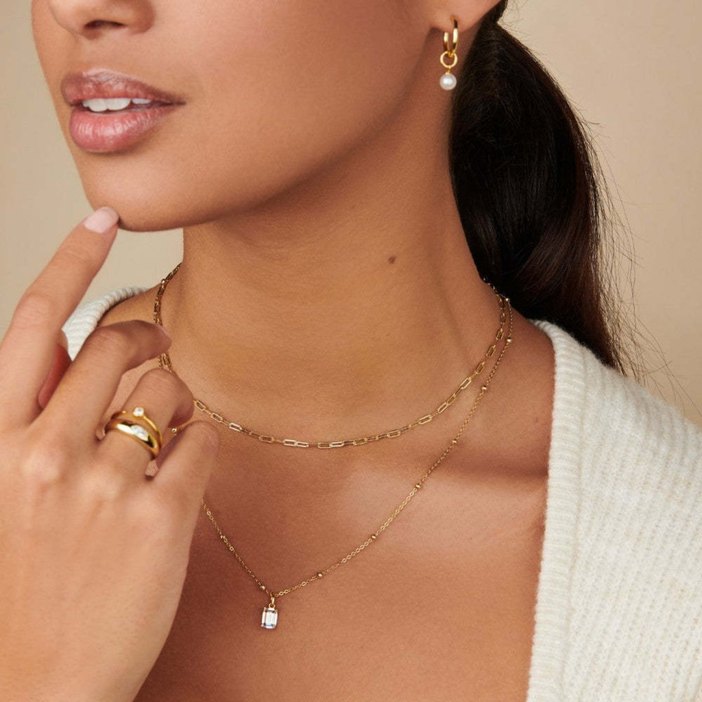 Titanium Steel Inlaid Zircon Pendant Necklace - Laazaar