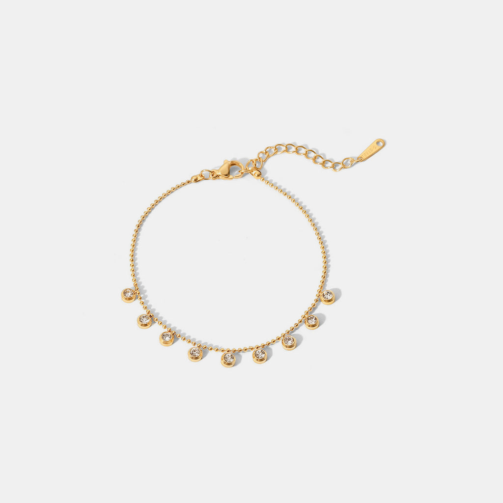 Zircon 18K Gold-Plated Stainless Steel Bracelet - Laazaar