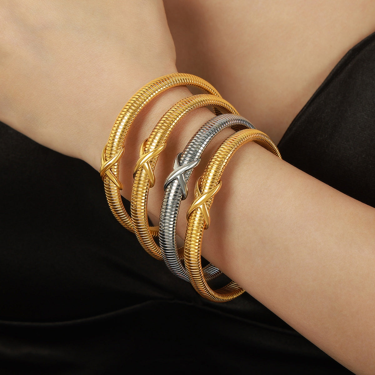 Titanium Steel Spring Shape Bracelet - Laazaar