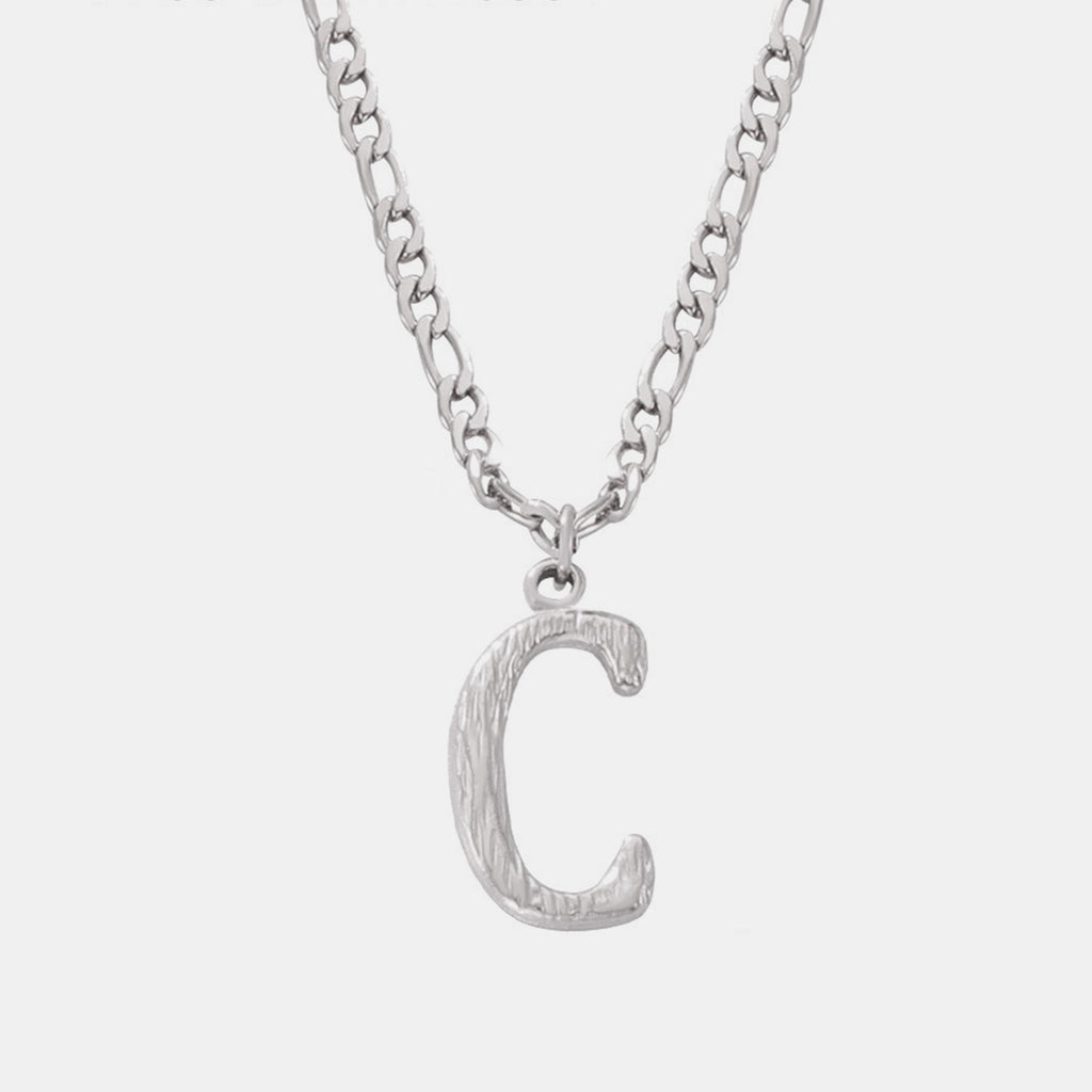 Titanium Steel Letter Pendant Necklace - Laazaar