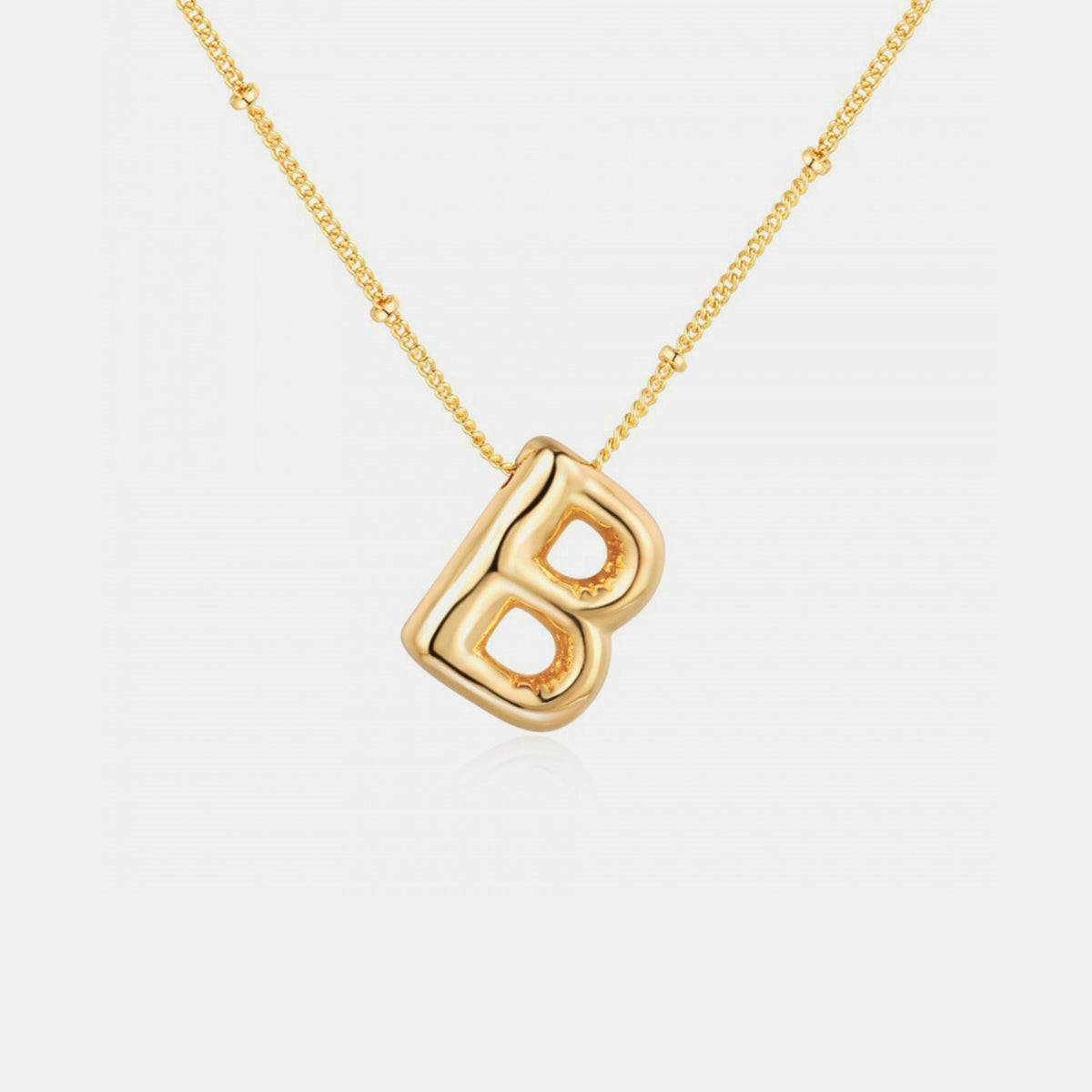 Gold-Plated Bubble Initial Necklace - Laazaar
